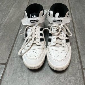 Adidas Black and White High-Top Sneakers